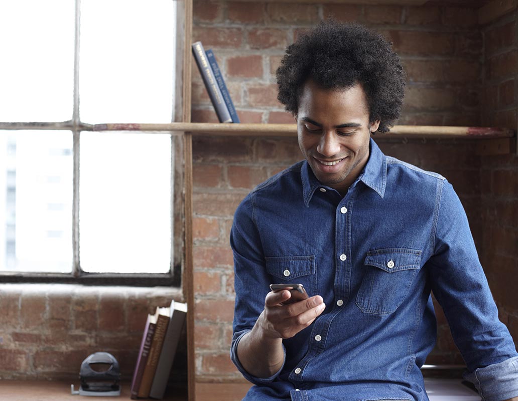 A person checking their smartphone.